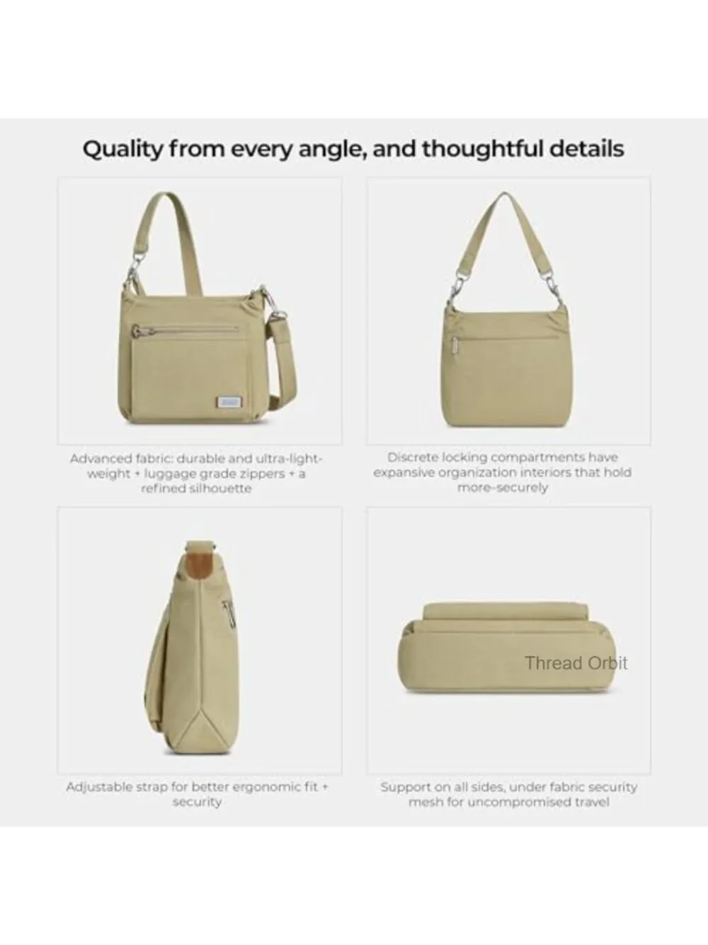 Anti-Theft Heritage Hobo Bag with RFID Protection and Locking Zippers